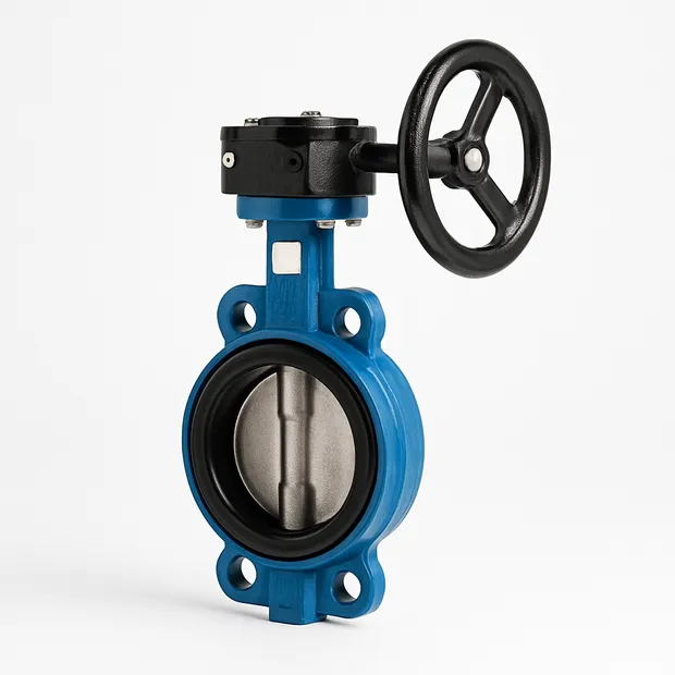 Затвор дисковый поворотный нержавеющий запорный фланцевый симметричный с гидроприводом с уплотнением PTFE с нержавеющим диском Hogfors