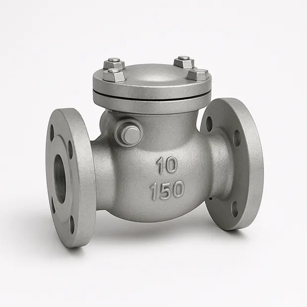 Клапан обратный поворотный нержавеющий фланцевый